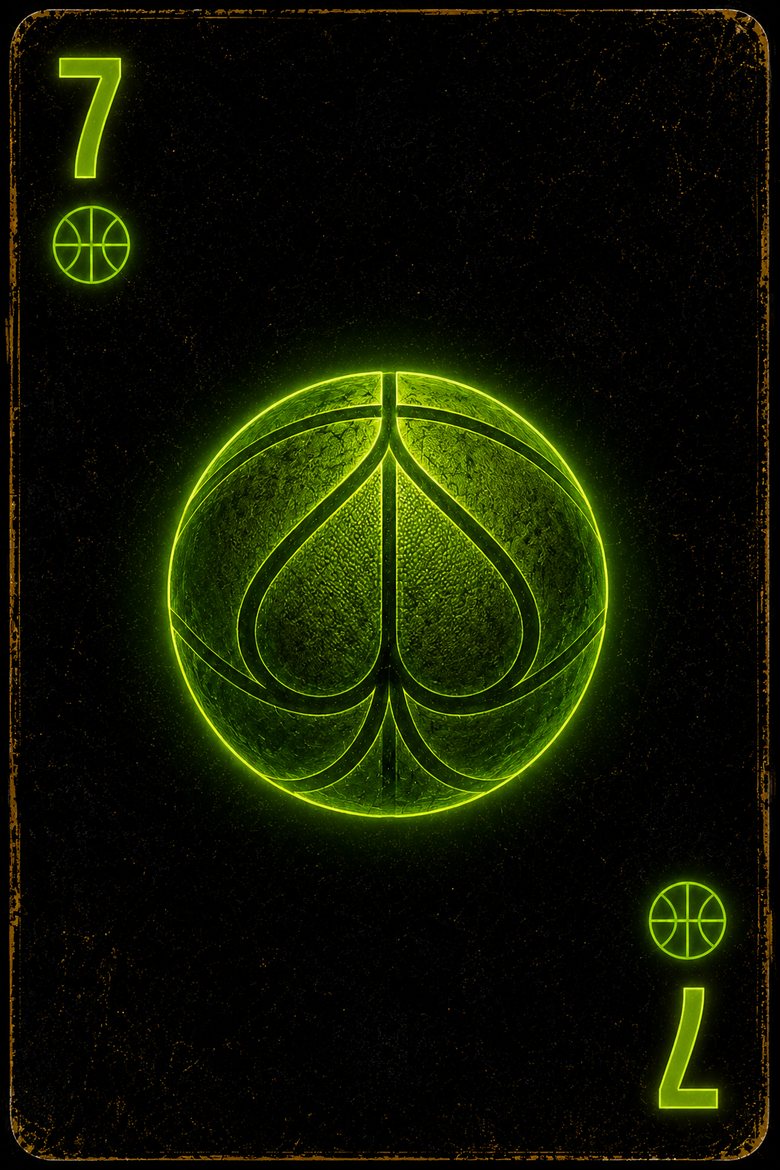 Neon 7 Play card, one of the four ball suits.